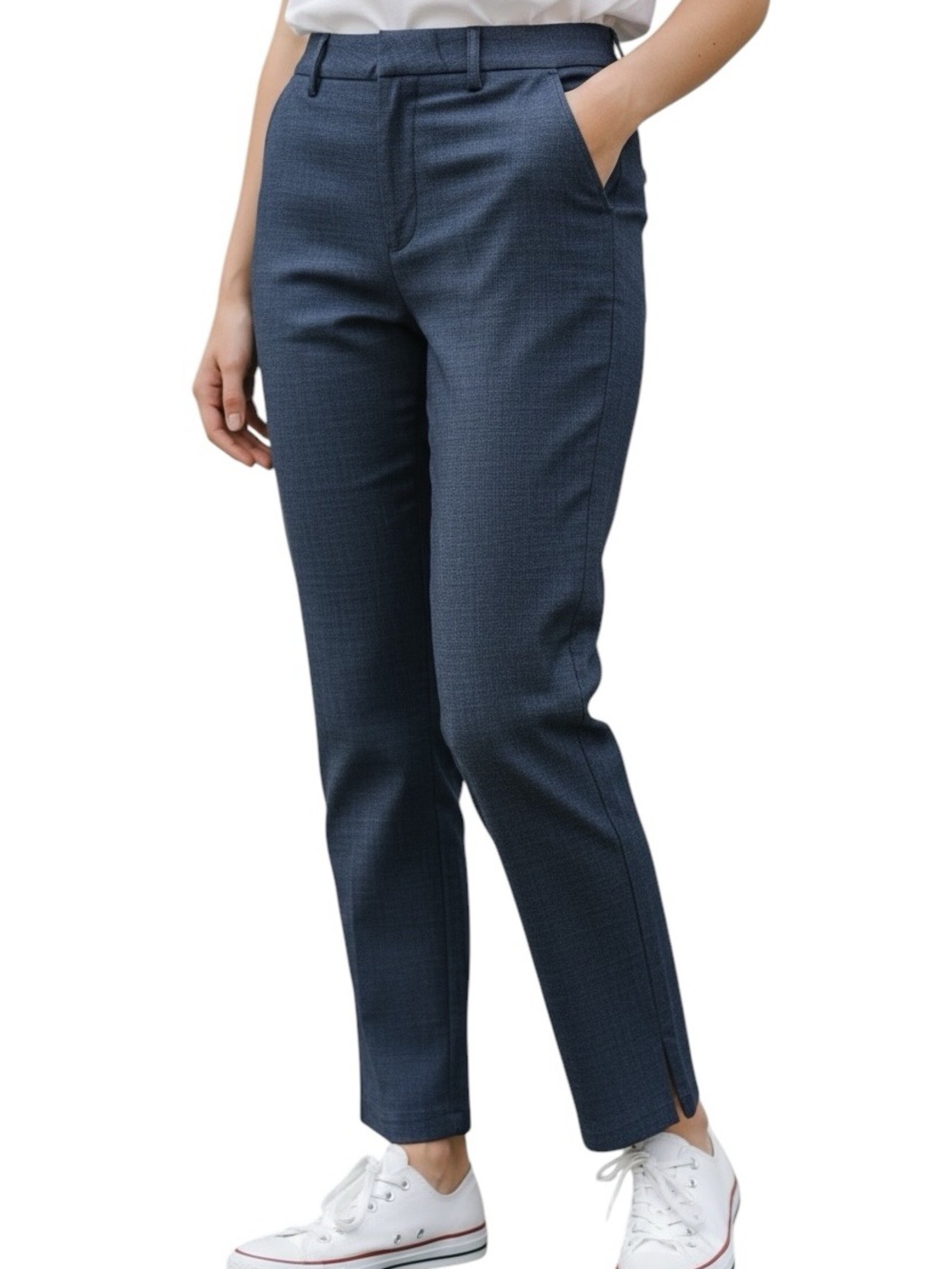 Anne Klein Navy Blue Cropped Ankle Pants Size 2 Stretch